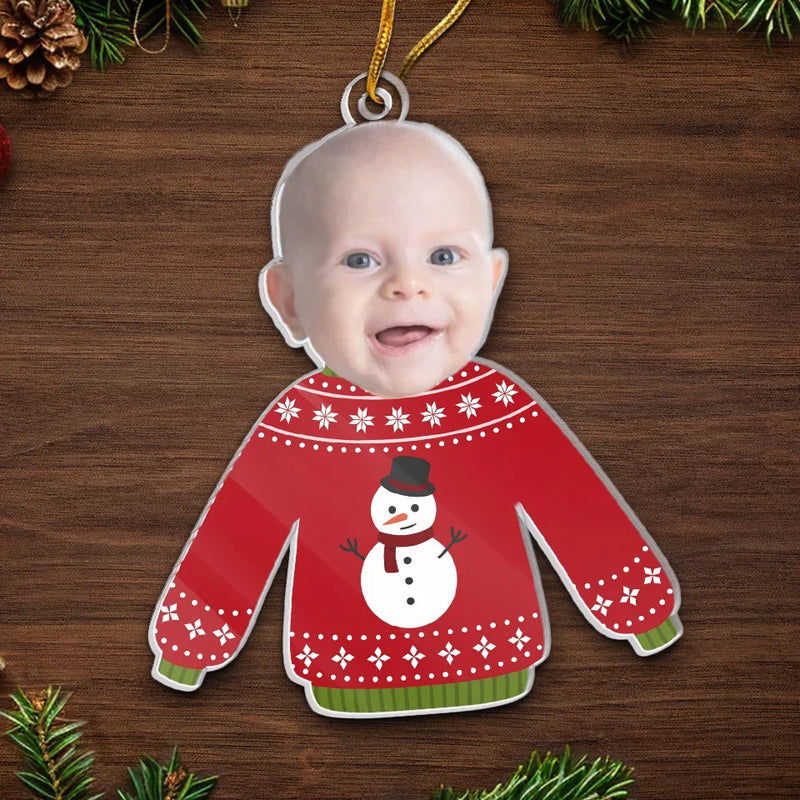 Custom Photo Santa’s Little Helper - Family Personalized Custom Ornament - Acrylic Custom Shaped - Christmas Gift For Baby Kids, Newborn Baby, First Christmas