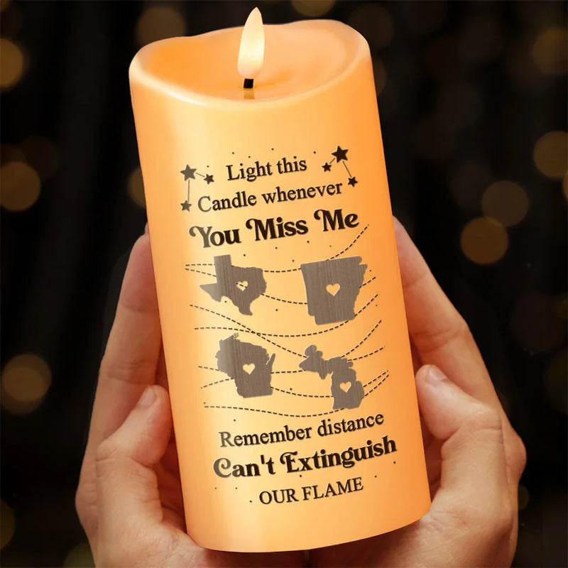 Light This Candle Whenever You Miss Me - Bestie Personalized Custom LED Candle - Christmas Gift For Best Friends, BFF, Sisters