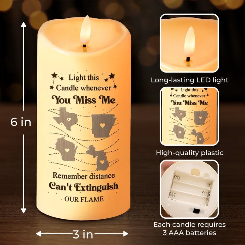 Light This Candle Whenever You Miss Me - Bestie Personalized Custom LED Candle - Christmas Gift For Best Friends, BFF, Sisters