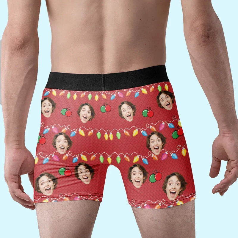 Custom Photo Sprinkle Some Giggles Into His Closet - Funny Personalized Custom Boxer Briefs, Men's Boxers - Christmas Gift For Boyfriend, Husband, Anniversary