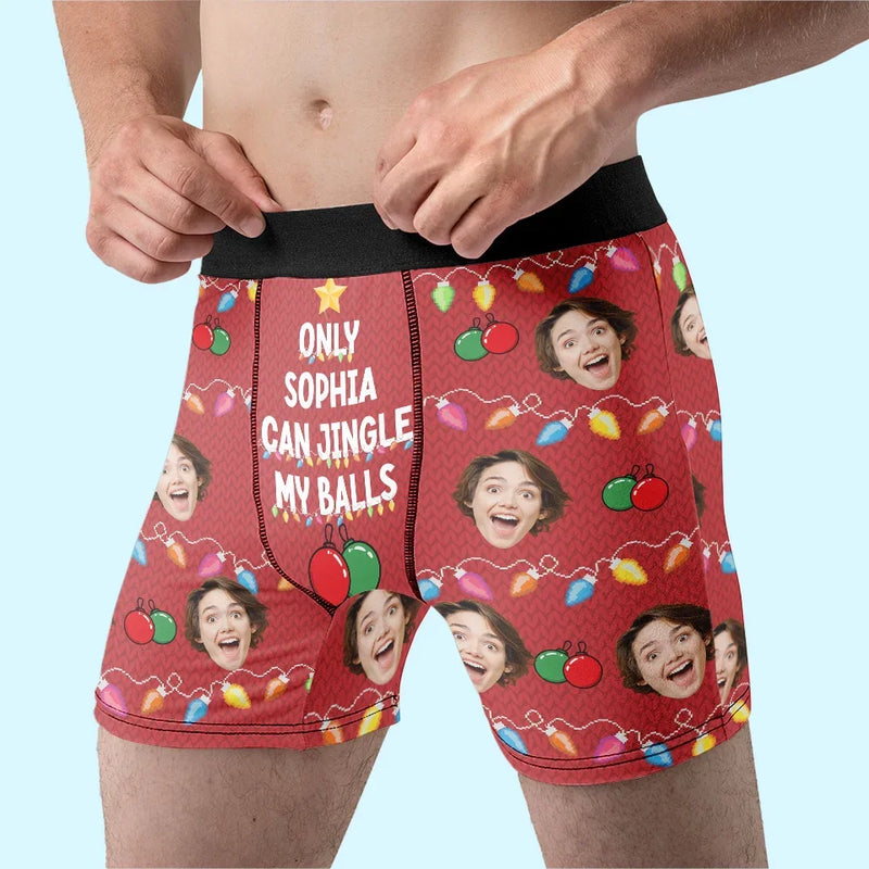 Custom Photo Sprinkle Some Giggles Into His Closet - Funny Personalized Custom Boxer Briefs, Men's Boxers - Christmas Gift For Boyfriend, Husband, Anniversary