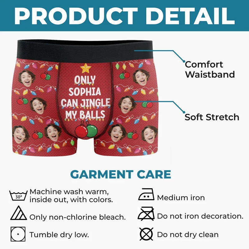 Custom Photo Sprinkle Some Giggles Into His Closet - Funny Personalized Custom Boxer Briefs, Men's Boxers - Christmas Gift For Boyfriend, Husband, Anniversary