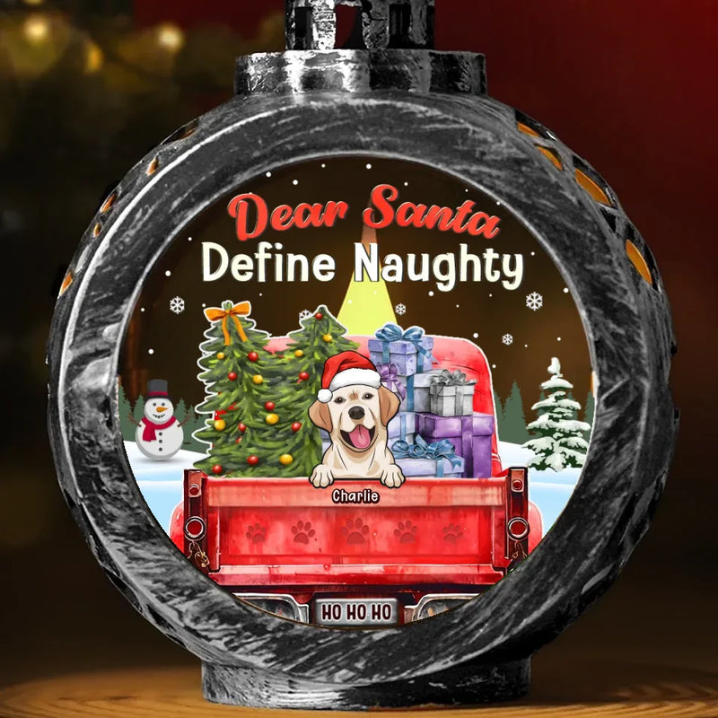 Custom Name Funny Christmas Dog Gifts for Dog Lovers - Personalized Candlelight Lantern Ornament