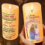 Custom Name Daughter Gifts from Mom - Personalized LED Candle