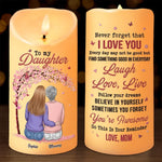 Custom Name Daughter Gifts from Mom - Personalized LED Candle