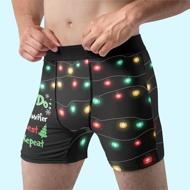 Grinch To Do List - Funny Personalized Custom Boxer Briefs, Men's Boxers - Christmas Gift For Boyfriend, Husband, Anniversary