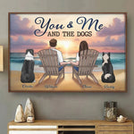 Custom Couple and Dog Family Beach Decor - Personalized Poster
