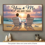 Custom Couple and Dog Family Beach Decor - Personalized Poster