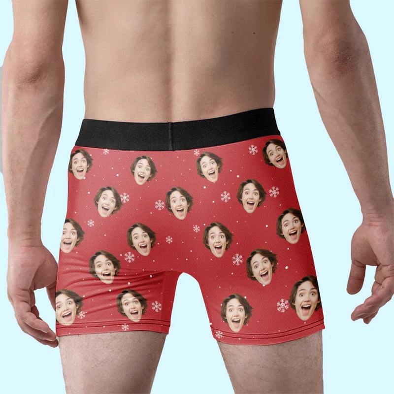 Custom Photo Good Vibes Come From Comfort And Laughter - Funny Personalized Custom Boxer Briefs, Men's Boxers - Christmas Gift For Boyfriend, Husband, Anniversary