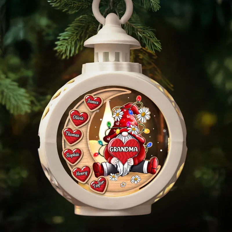 In My Heart, My Grandkids Hold A Special Spot That Never Fades - Family Personalized Custom Candlelight Lantern Ornament - Christmas Gift For Mom, Grandma
