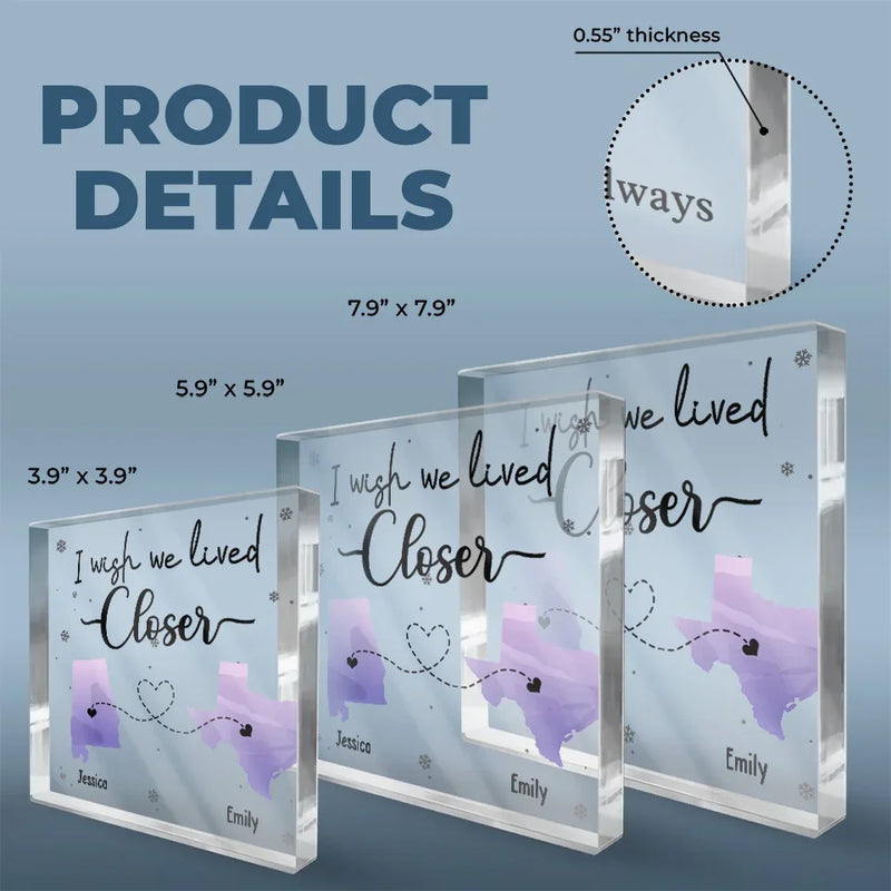 Custom Name Long Distance Loved Ones Gifts - Personalized Shaped Acrylic Plaque
