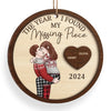 The Year I Discovered My Heart’s Missing Link - Couple Personalized Custom Ornament - Wood Custom Shaped - Christmas Gift For Husband Wife, Anniversary
