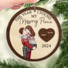 The Year I Discovered My Heart’s Missing Link - Couple Personalized Custom Ornament - Wood Custom Shaped - Christmas Gift For Husband Wife, Anniversary