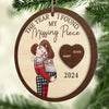 The Year I Discovered My Heart’s Missing Link - Couple Personalized Custom Ornament - Wood Custom Shaped - Christmas Gift For Husband Wife, Anniversary