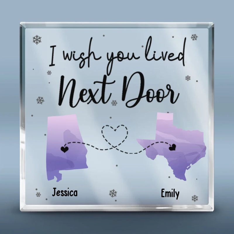 Custom Name Long Distance Loved Ones Gifts - Personalized Shaped Acrylic Plaque