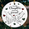 The Miracle Of A Mom Is In Her Love - Family Personalized Custom 3D Inflated Effect Printed Ornament - Ceramic Round Shaped - Christmas Gift For Mom, Daughter