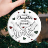 The Miracle Of A Mom Is In Her Love - Family Personalized Custom 3D Inflated Effect Printed Ornament - Ceramic Round Shaped - Christmas Gift For Mom, Daughter