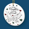 The Miracle Of A Mom Is In Her Love - Family Personalized Custom 3D Inflated Effect Printed Ornament - Ceramic Round Shaped - Christmas Gift For Mom, Daughter