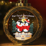 Custom Name First Christmas Couple Gifts - Personalized Candlelight Lantern Ornament
