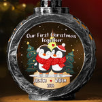 Custom Name First Christmas Couple Gifts - Personalized Candlelight Lantern Ornament