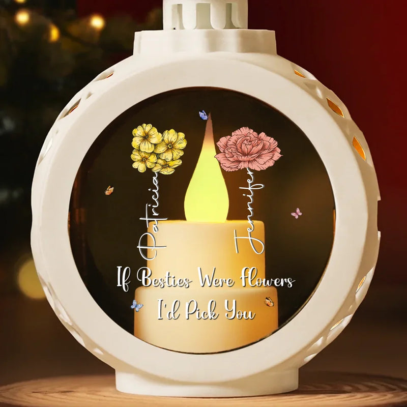 Happiness Is Your Best Friend Being Your Sister - Bestie Candlelight Lantern Ornament - Christmas Gift For Best Friends, BFF, Sisters