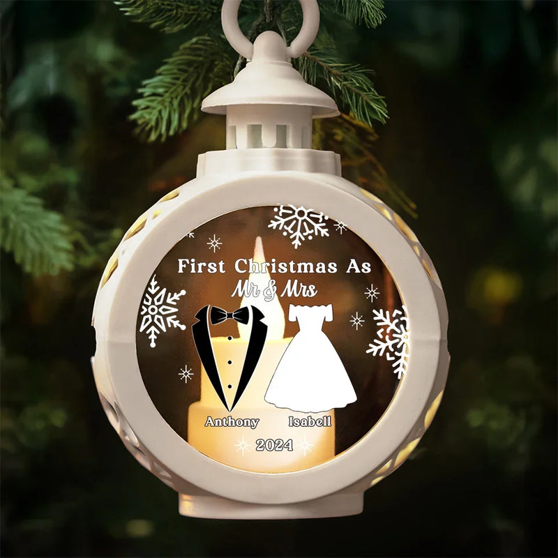 Two Hearts One Journey Filled With Love - Couple Personalized Custom Candlelight Lantern Ornament - Christmas Gift For Husband Wife, Anniversary, LGBTQ+