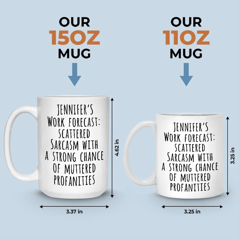 Custom Name Work Forecast Sarcasm Gifts for Coworkers - Personalized Mugs