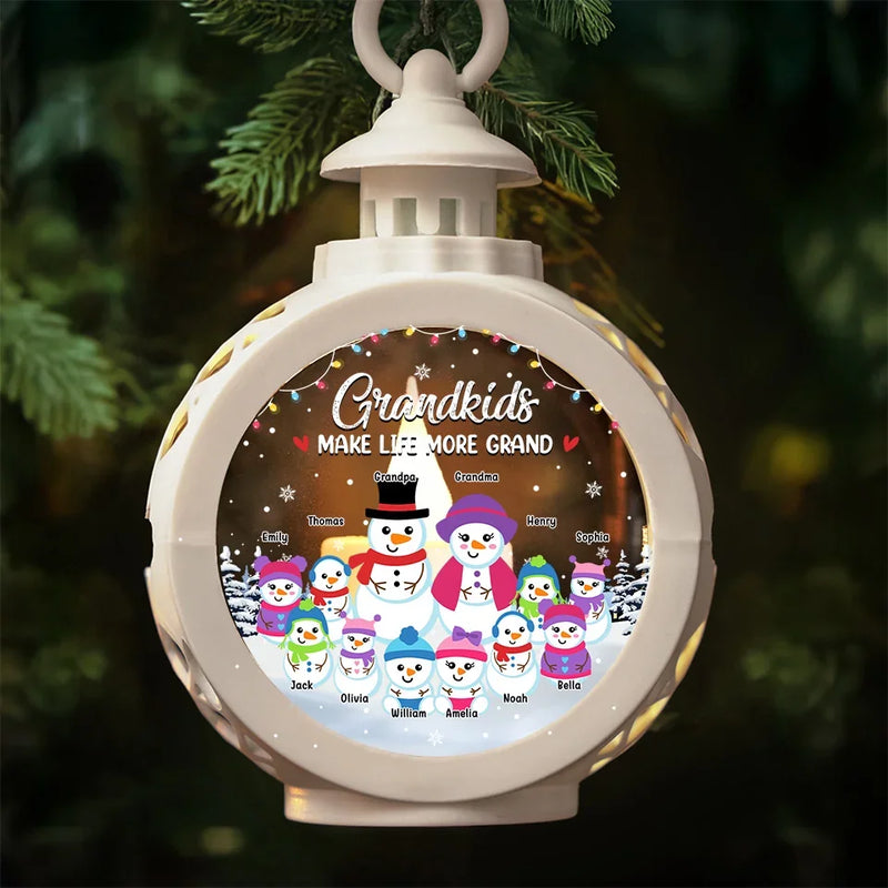 Grandchildren The Greatest Blessing Your Heart Will Ever Know - Family Personalized Custom Candlelight Lantern Ornament - Christmas Gift For Grandma, Grandpa, Grandkid