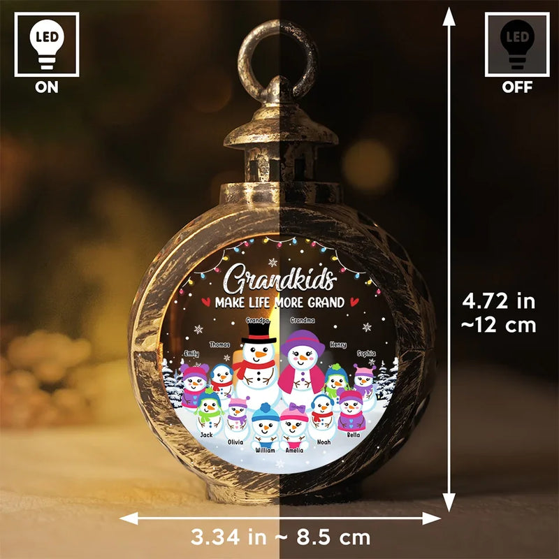 Grandchildren The Greatest Blessing Your Heart Will Ever Know - Family Personalized Custom Candlelight Lantern Ornament - Christmas Gift For Grandma, Grandpa, Grandkid