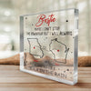 Miles Apart, But Forever Connected - Bestie Personalized Custom Square Shaped Acrylic Plaque - Gift For Best Friends, BFF, Sisters