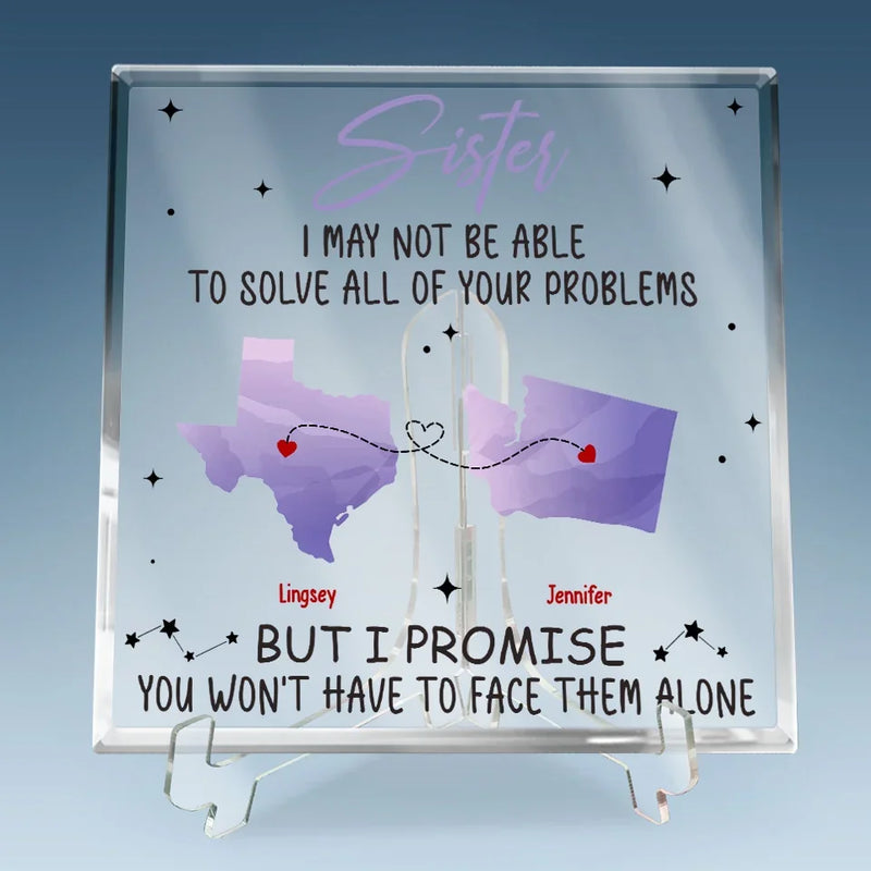 Not Near, But Dear As Always - Bestie Personalized Custom Square Shaped Acrylic Plaque - Gift For Best Friends, BFF, Sisters