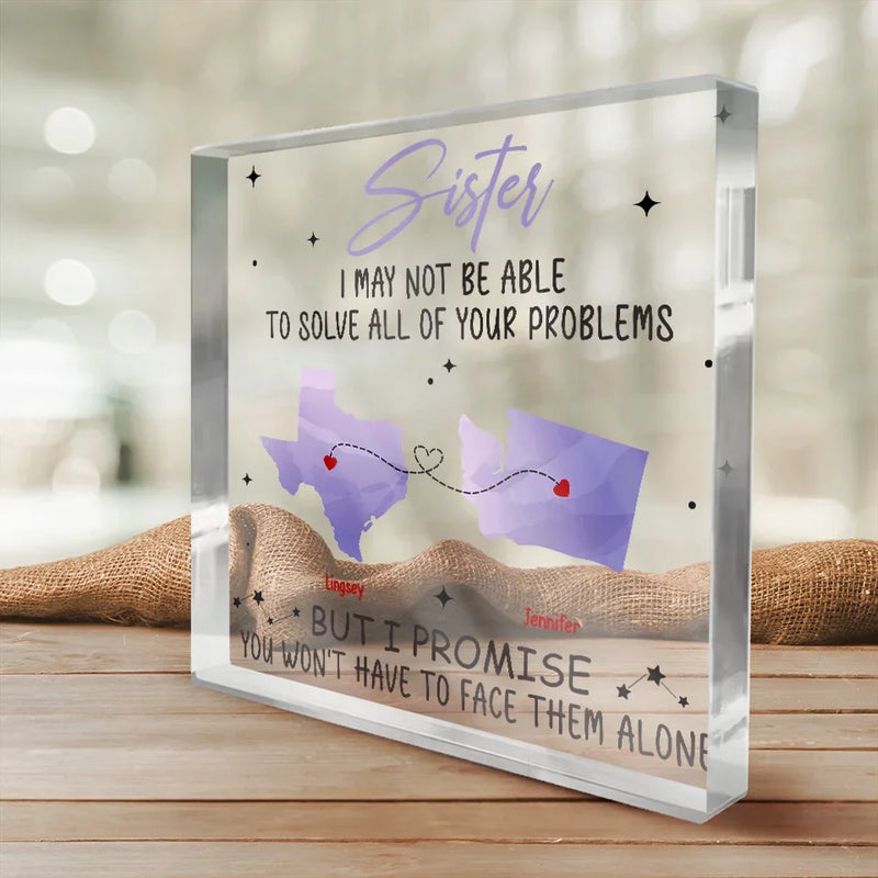 Not Near, But Dear As Always - Bestie Personalized Custom Square Shaped Acrylic Plaque - Gift For Best Friends, BFF, Sisters