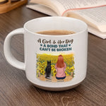 Custom Name Girl and Her Dog Gifts for Dog Lovers - Personalized Pottery Mug