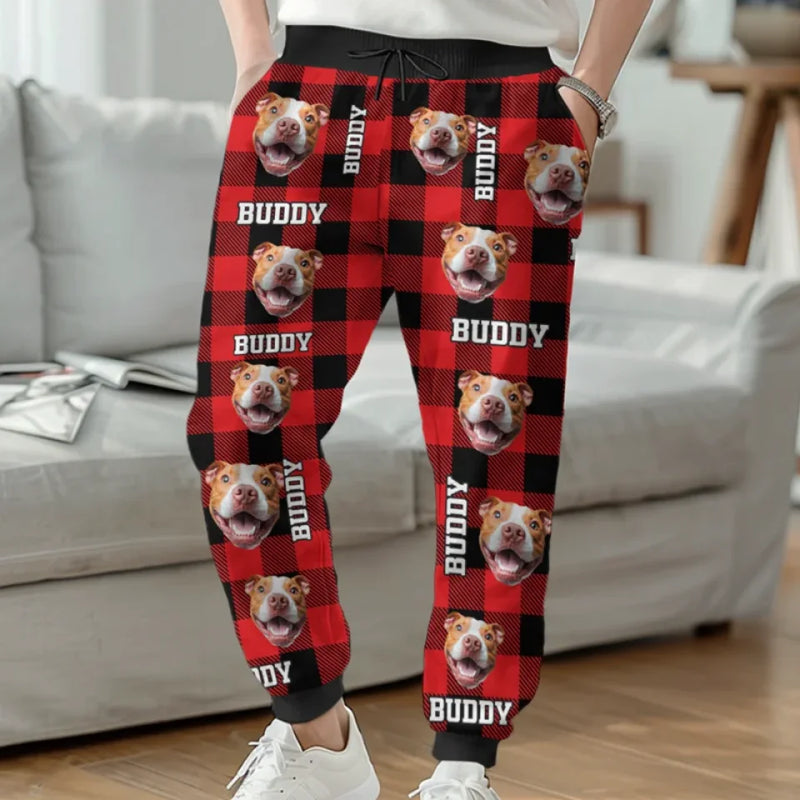 Custom Photo Christmas Cuddles With My Pet - Dog & Cat Personalized Custom Unisex Sweatpants - Christmas Gift For Pet Owners, Pet Lovers