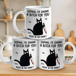 Custom Name Funny Cat Dark Humor Gifts - Personalized Mugs