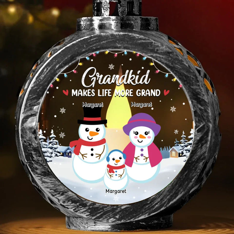 Grandchildren The Greatest Blessing Your Heart Will Ever Know - Family Personalized Custom Candlelight Lantern Ornament - Christmas Gift For Grandma, Grandpa, Grandkid