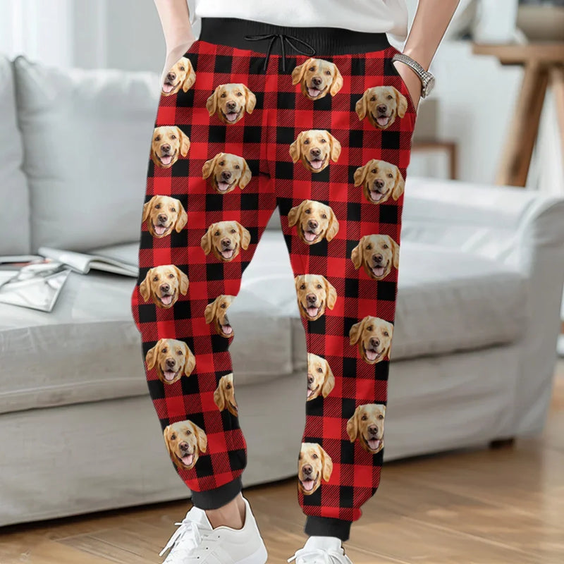 Custom Pet Photo Plaid Gifts for Dog Lovers - Personalized Lounge & Sweatpants