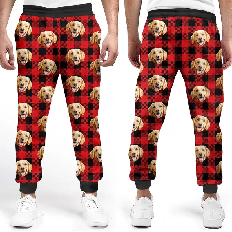 Custom Pet Photo Plaid Gifts for Dog Lovers - Personalized Lounge & Sweatpants