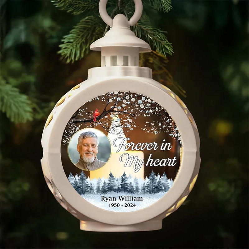 Custom Photo Keeping Their Memory Alive In Our Hearts - Memorial Personalized Custom Candlelight Lantern Ornament - Sympathy Gift, Christmas Gift For Family Members