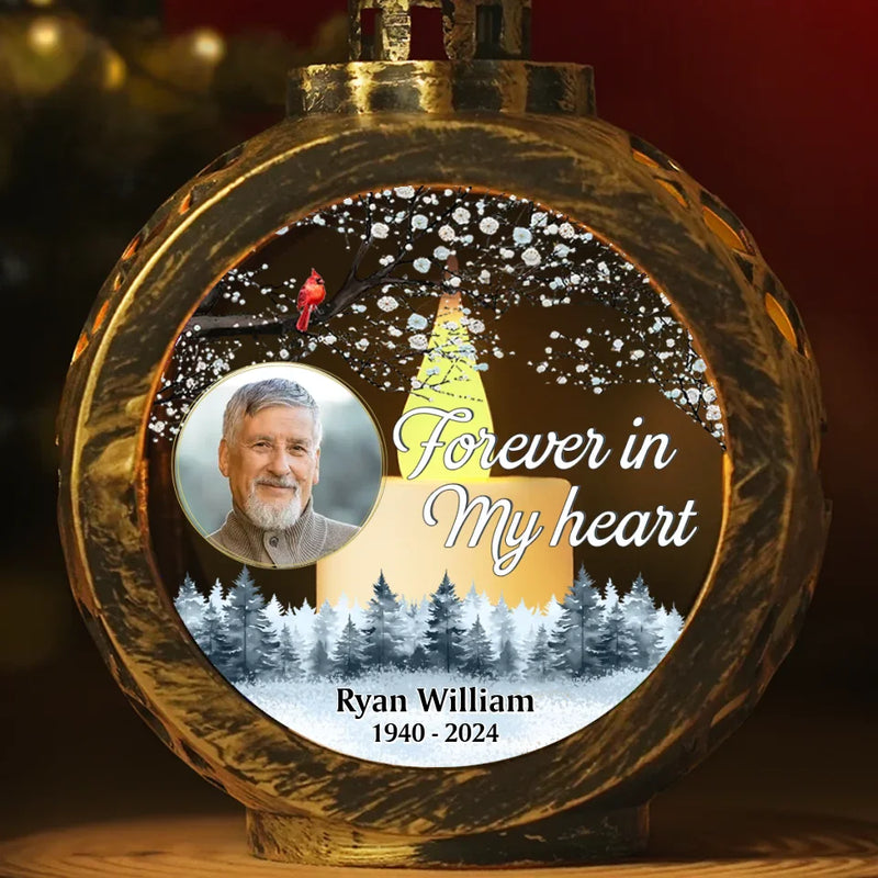 Custom Photo Keeping Their Memory Alive In Our Hearts - Memorial Personalized Custom Candlelight Lantern Ornament - Sympathy Gift, Christmas Gift For Family Members