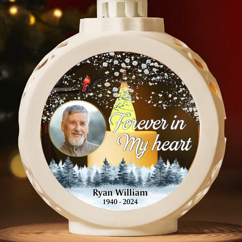 Custom Photo Keeping Their Memory Alive In Our Hearts - Memorial Personalized Custom Candlelight Lantern Ornament - Sympathy Gift, Christmas Gift For Family Members