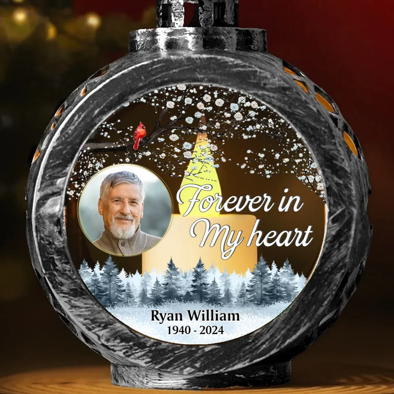 Custom Photo Keeping Their Memory Alive In Our Hearts - Memorial Personalized Custom Candlelight Lantern Ornament - Sympathy Gift, Christmas Gift For Family Members