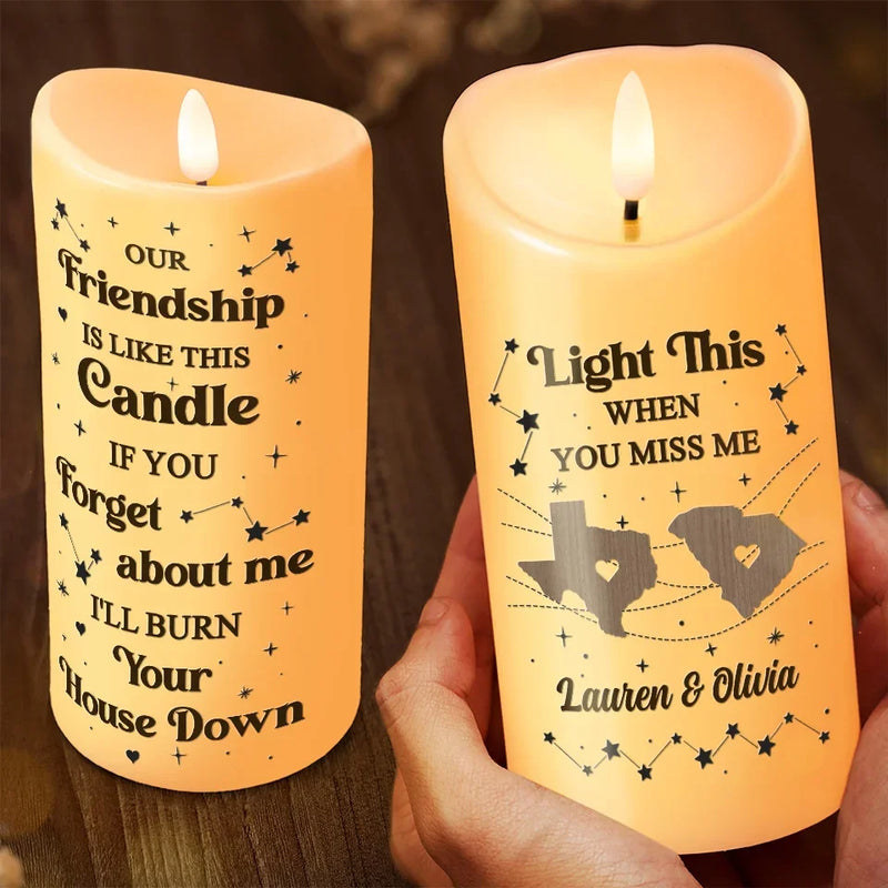 Our Friendship Is Like This Candle - Bestie Personalized Custom LED Candle - Christmas Gift For Best Friends, BFF, Sisters