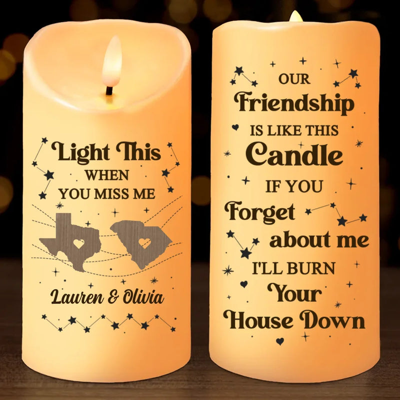 Our Friendship Is Like This Candle - Bestie Personalized Custom LED Candle - Christmas Gift For Best Friends, BFF, Sisters