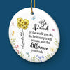 You’re A Rare Bloom In A Field Of Ordinary - Coworker Personalized Custom Ornament - Ceramic Round Shaped - Christmas Gift For Coworker