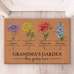Custom Name Grandma's Garden Family Gifts - Personalized Doormat
