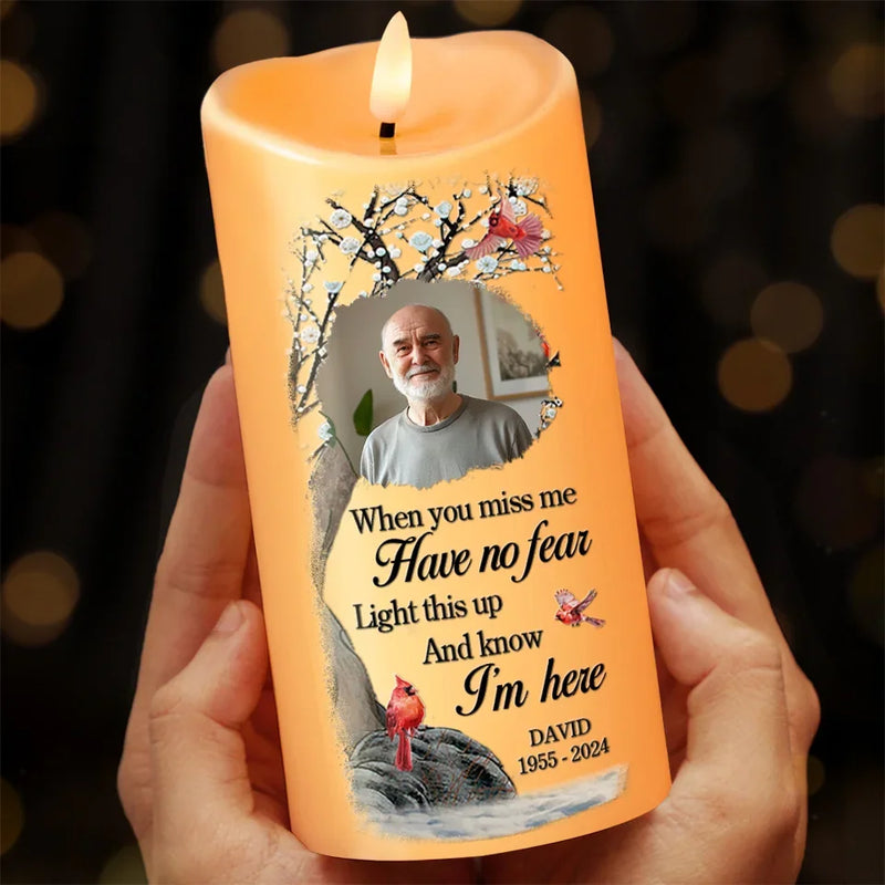 Custom Photo The Light Of Memories Guides Us Forward - Memorial Personalized Custom LED Candle - Sympathy Gift, Christmas Gift For Family Members