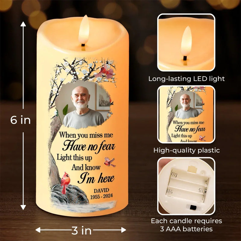 Custom Photo The Light Of Memories Guides Us Forward - Memorial Personalized Custom LED Candle - Sympathy Gift, Christmas Gift For Family Members