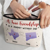 True Friends Are Never Apart In Heart - Bestie Personalized Custom Cosmetic Bag - Gift For Best Friends, BFF, Sisters