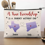 Custom Name Long Distance Friendship Gifts - Personalized Cosmetic Bag